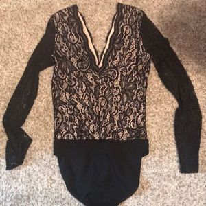 Express lace detail body suit